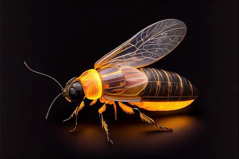 A close up of a firefly Illustrazione stock
