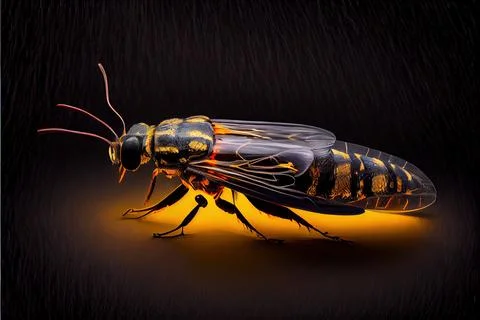 A close up of a firefly Illustrazione stock