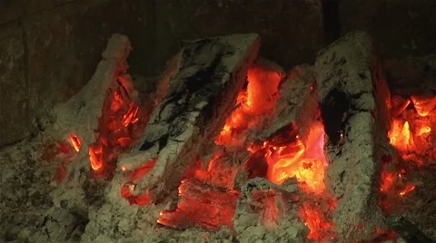 Close Up Fireplace Stock Footage 47134131