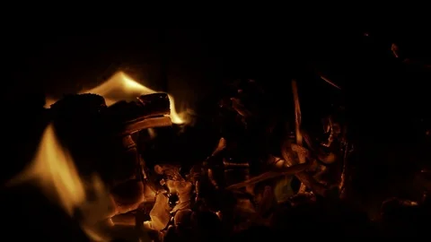 Close up on fireplace Stock Footage 94256350