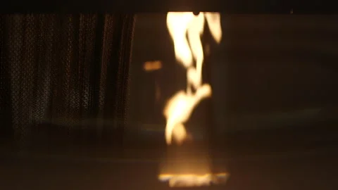 Close up fireplace revealed from darkness Stock-Footage 170380536