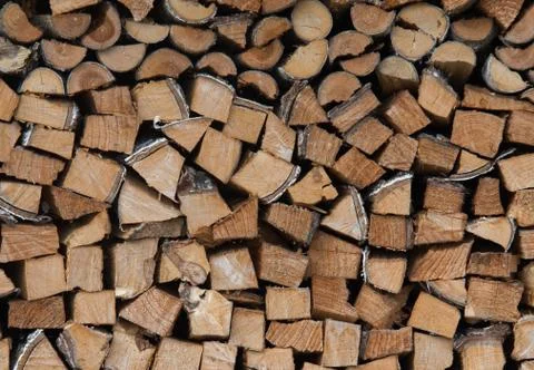 Close up on Firewood texture or background, wood ready for winter 写真素材