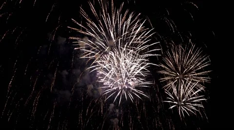 Close up of firework pyrotechnic show Stock Footage 53807682
