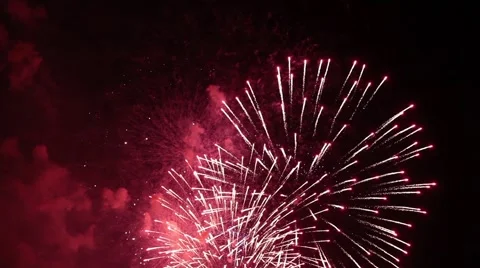 Close up of firework  pyrotechnic show Stock Footage 53807788