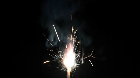 Close-up of firework sparkler burning. Festive fire. Stock Footage 167121963