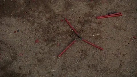 Close Up of Fireworks Popping on Ground Stock Footage 113821376