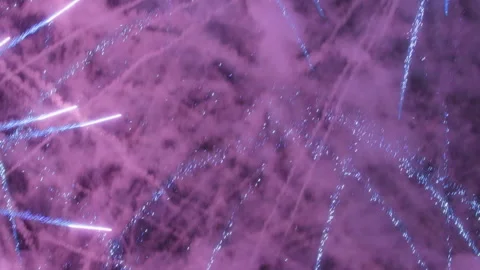 Close up of a fireworks show display on the night sky Stock Footage 319806533