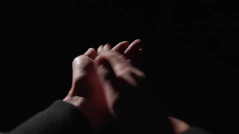 Close-up first person view stranger claps his hands Stock Footage 321007496