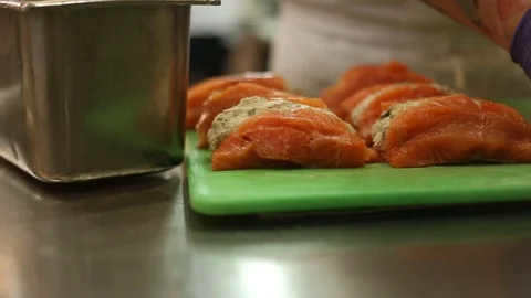 Close Up of Fish in a Restaurant Stock Footage 70199121