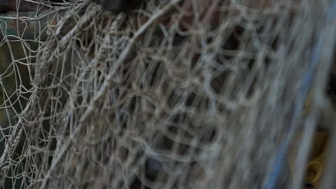 Close-up of a fishing net Stock Footage 85029391