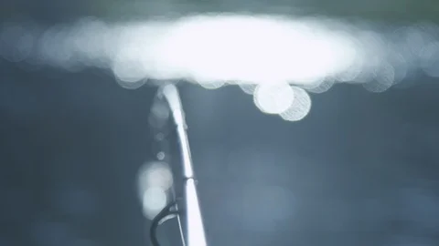 Close up of a fishing pole Stock Footage 87688721