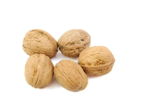 Close up of Five nuts Stock Photos