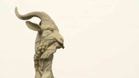 Close up Five-ram Statue Head Stock Footage 875149