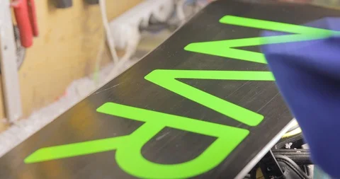 Close Up Of Fixing Snowboard Surface, Waxing, Polishing. 動画素材 125857554