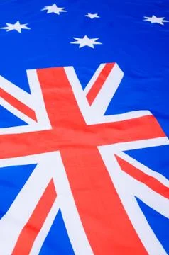 Close of flag of Australia - Shallow Depth of Field Stock Photos