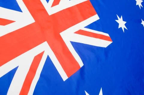 Close of flag of Australia - Shallow Depth of Field Stock Photos