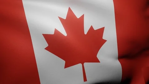 Close up of flag of Canada waving in wind. Flag background 4K UHD 60FPS Stock Footage 120152175