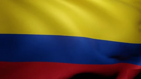 Close up of flag of Colombia waving in wind. Flag background 4K UHD 60FPS Video stock 120152120