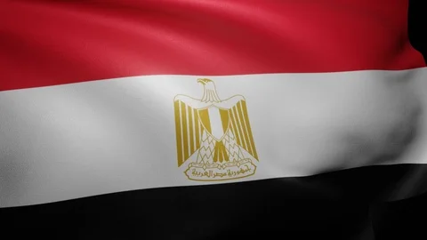 Close up of flag of Egypt waving in wind. Flag background 4K UHD 60FPS Stock Footage 120515274