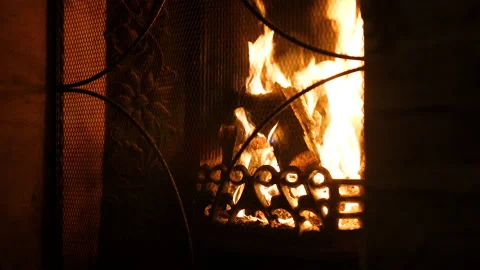 Close-up of the flame burning in the fireplace 스톡 동영상 171588838