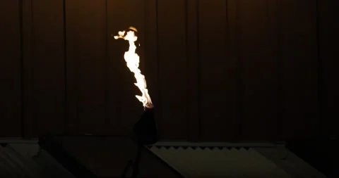 Close up of flame at night Stock Footage 149379485