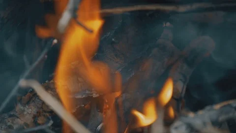 Close-up on a flame, in slow motion Stock Footage
