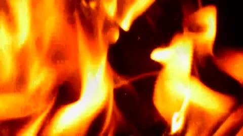 Close up of flames against dark background Video stock 43442688