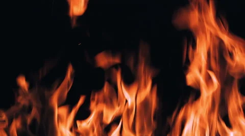 Close up of flames on black background Stock Footage 43038248