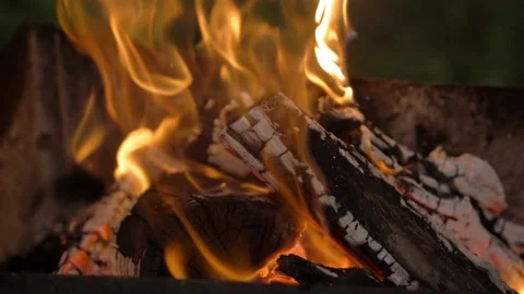 Close-up, flames from fire. Stock Footage 197081249