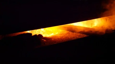 Close Up of Flaming Propane Forge for Heating Blacksmithing Projects Stock Footage 101499827