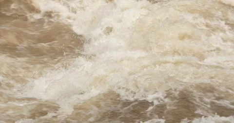 Close up flash flood flows after a heavy rainstorm. Stock Footage 281174771