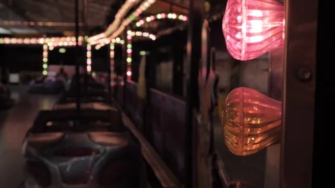 Close up of Flashing Dodgem Lights at Circus Vídeo Stock 120249233