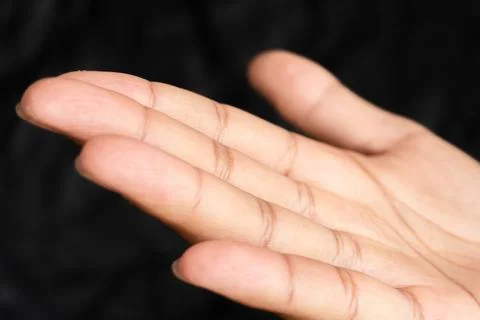 Close-up flat open human hand Stock Photos