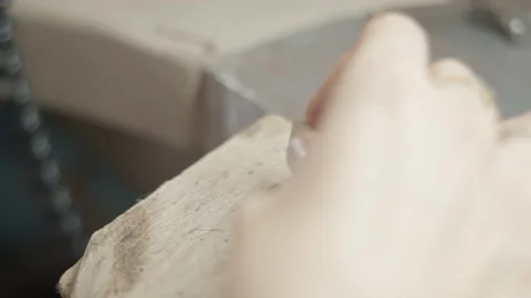 Close Up Of A Flat Silver Metal With Drawn Pattern For Cutting. Pet Stock Footage 193988454