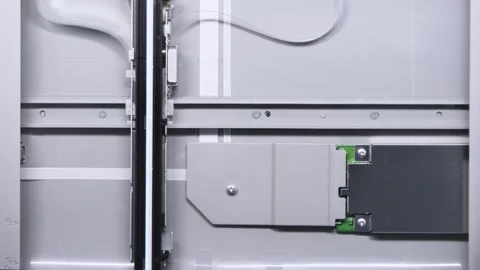 Close up of flatbed scanner carriage and internal mechanism with gray tones.. Stock Footage 334570836