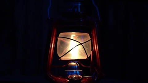 Close up of a flickering flame in a traditional lantern Stock Footage 310176682