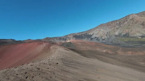 Close flight above red crater rim in Hawaii, Maui island, FPV 4K Video stock 196914641