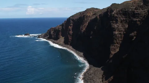Close flight past cliffs on Molokai, Hawaii. Shot in 2010. Stock Footage 59520690