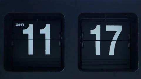 Close-up Flip clock White number. Stock Footage 146995708