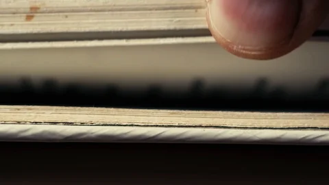 Close up of flipping pages. Slow motion. Literature, books and reading. Stock Footage 108033374