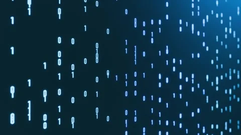 Close-up floating binary code, big data, bit and byte, abstract digital data. Stock Footage 300038168