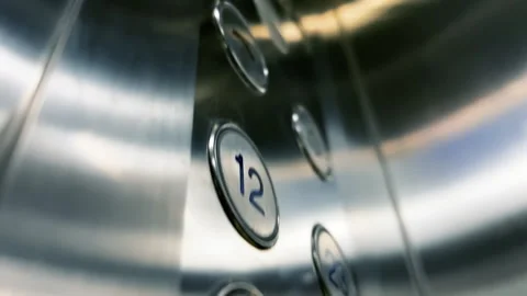 Close-up of the floor buttons of a modern elevator in a hotel or office center. Video stock 265110105