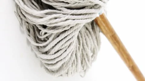 Close-up of floor mop Stock Footage 300931555