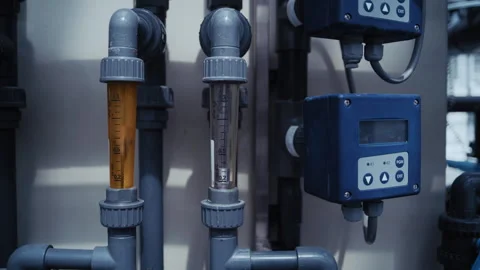Close-Up of Flow Meter Display in Industrial Setting Stock-Footage 313505733