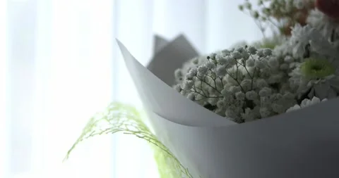 Close-up, Flower bouquet in the rays of light, rotation, the floral compositi Stock Footage 301394096