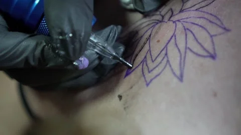 Close Up flower tattoo Stock Footage 238503970