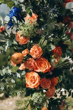 Close-up of flowers as decorations. Stock Photos