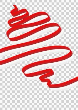 Close-up of flowing red and white satin ribbon indonesia independence day flag Stock Illustration