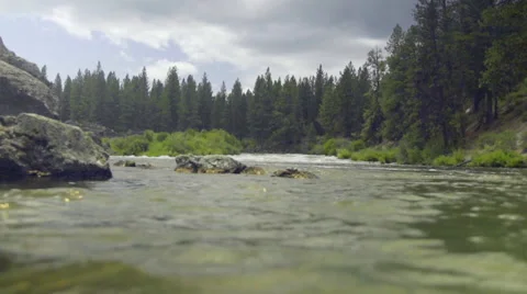 Close up of flowing river Stock Footage 59708675