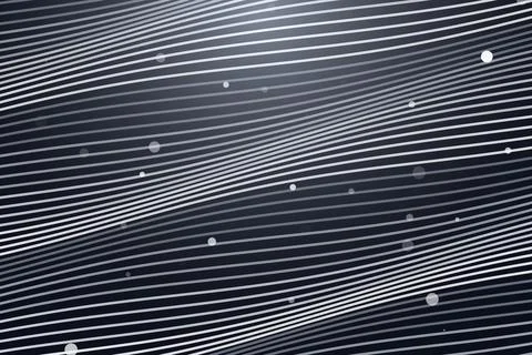Close-up of flowing silver lines with small white dots Stock Photos